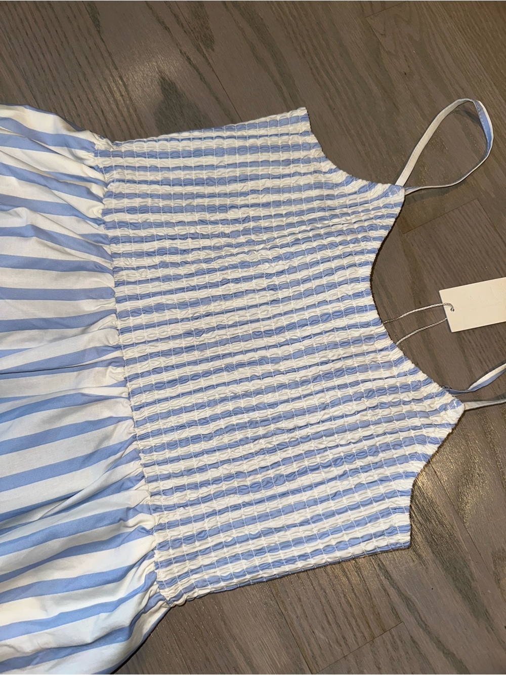 Calypso St. Barth Blue and White Floral Stripe Maxi Dress - Picture 6 of 6